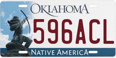 OK license plate 596ACL
