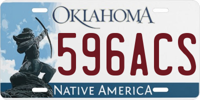 OK license plate 596ACS
