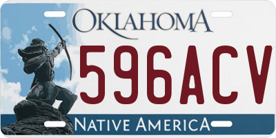 OK license plate 596ACV