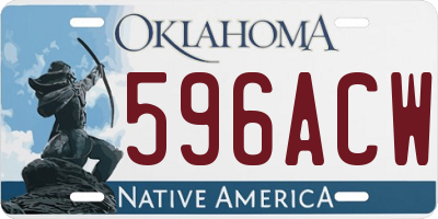 OK license plate 596ACW