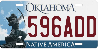 OK license plate 596ADD