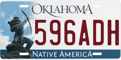 OK license plate 596ADH