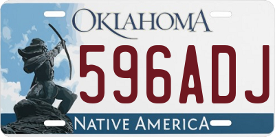 OK license plate 596ADJ