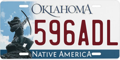 OK license plate 596ADL