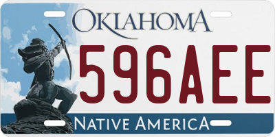 OK license plate 596AEE