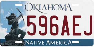 OK license plate 596AEJ