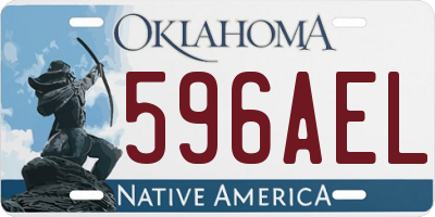 OK license plate 596AEL