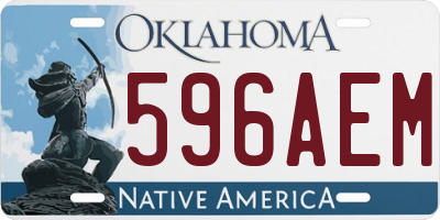 OK license plate 596AEM