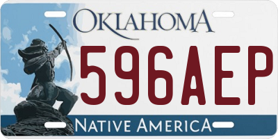 OK license plate 596AEP
