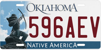 OK license plate 596AEV