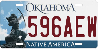 OK license plate 596AEW