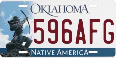 OK license plate 596AFG