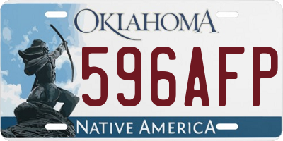 OK license plate 596AFP