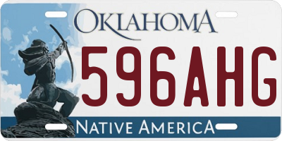 OK license plate 596AHG