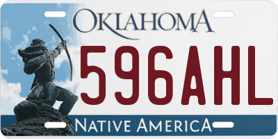 OK license plate 596AHL