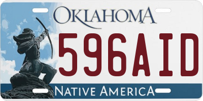 OK license plate 596AID