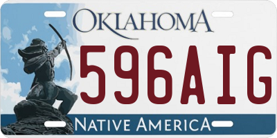 OK license plate 596AIG