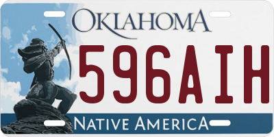 OK license plate 596AIH