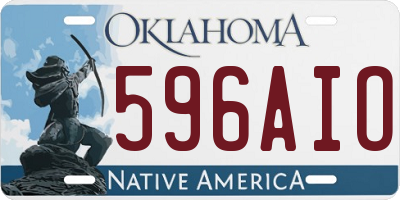 OK license plate 596AIO