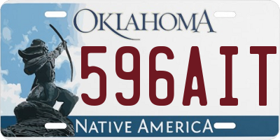 OK license plate 596AIT