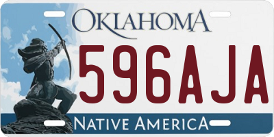 OK license plate 596AJA