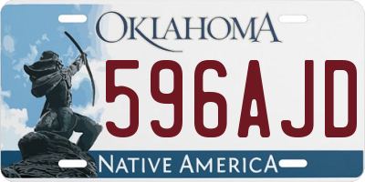 OK license plate 596AJD