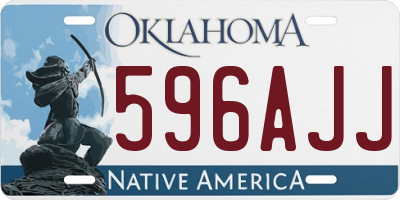 OK license plate 596AJJ