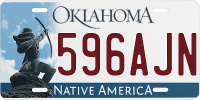 OK license plate 596AJN