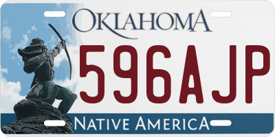 OK license plate 596AJP