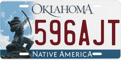 OK license plate 596AJT