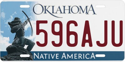 OK license plate 596AJU