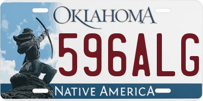 OK license plate 596ALG