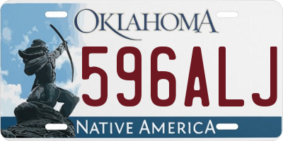 OK license plate 596ALJ