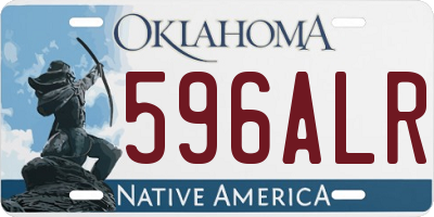 OK license plate 596ALR