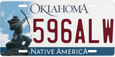 OK license plate 596ALW