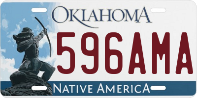 OK license plate 596AMA