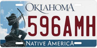 OK license plate 596AMH