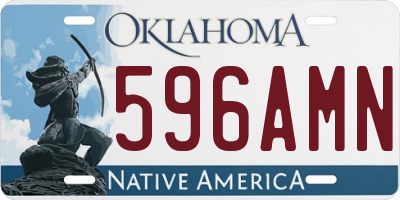 OK license plate 596AMN