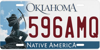 OK license plate 596AMQ