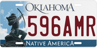 OK license plate 596AMR