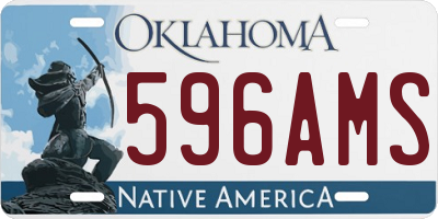 OK license plate 596AMS