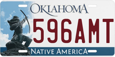 OK license plate 596AMT