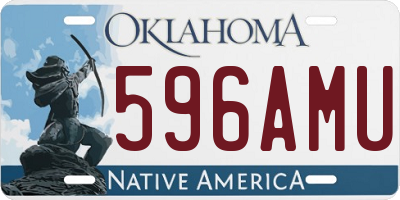 OK license plate 596AMU