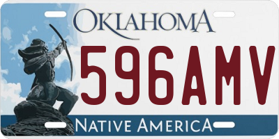 OK license plate 596AMV
