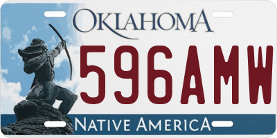 OK license plate 596AMW