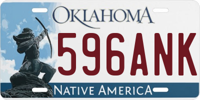 OK license plate 596ANK