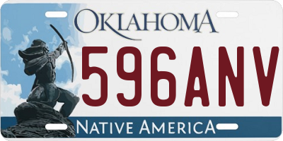 OK license plate 596ANV