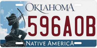 OK license plate 596AOB
