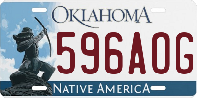 OK license plate 596AOG