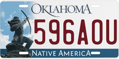 OK license plate 596AOU